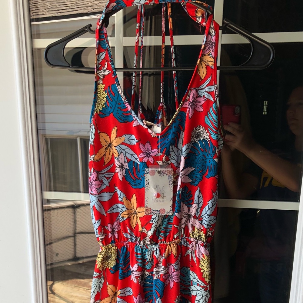 Bright floral maxi dress